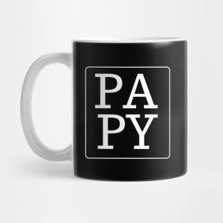 PAPY white text fathers day Mug